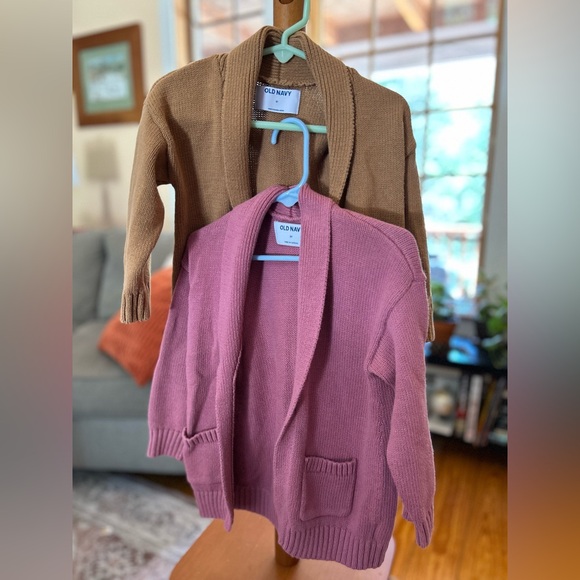 Toddler Girl Cardigan Set (3T)– Blush Pink & Warm Brown 2-Pack - Picture 8 of 8